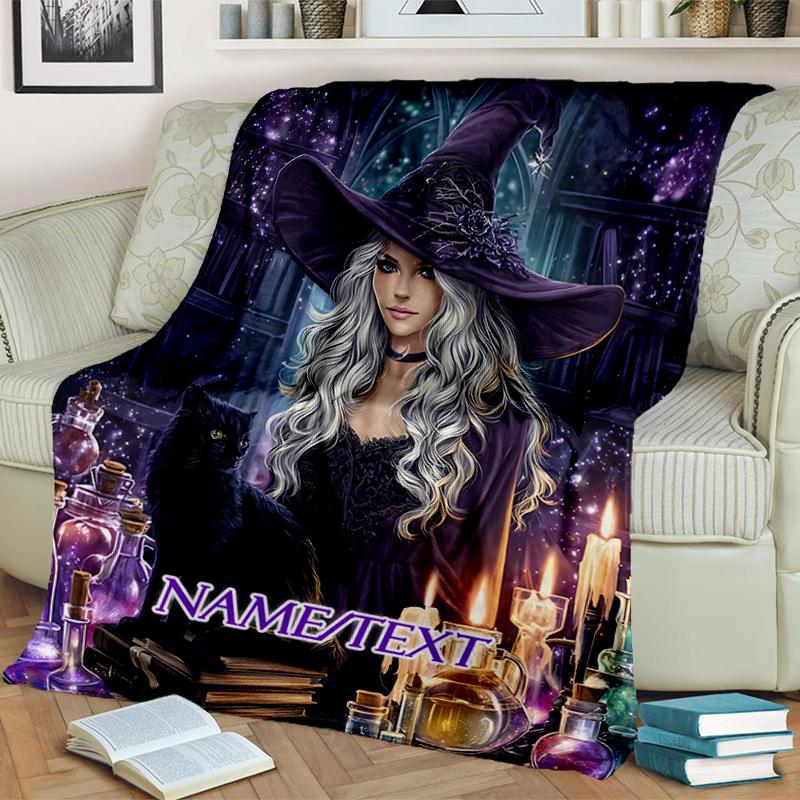 1PC Custom Name Witchcraft Library outdooor Flannel blankets Throw Blanket All-Season Throw Gift Bedspread for Couch, Bed, Camping Holiday Birthday gi