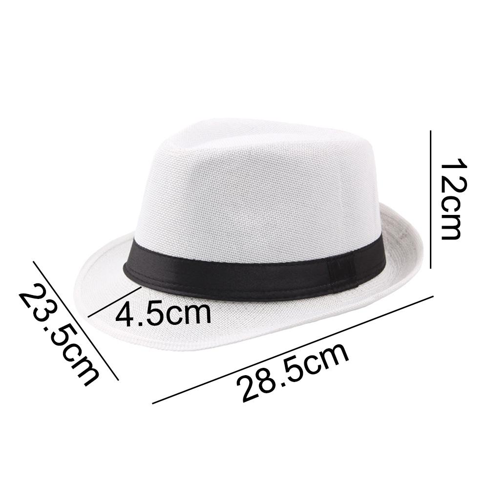 Trendy Jazz Cap Wide Brim Solid Color Solid Color Fedora Hat  Linen Male Cap for Club