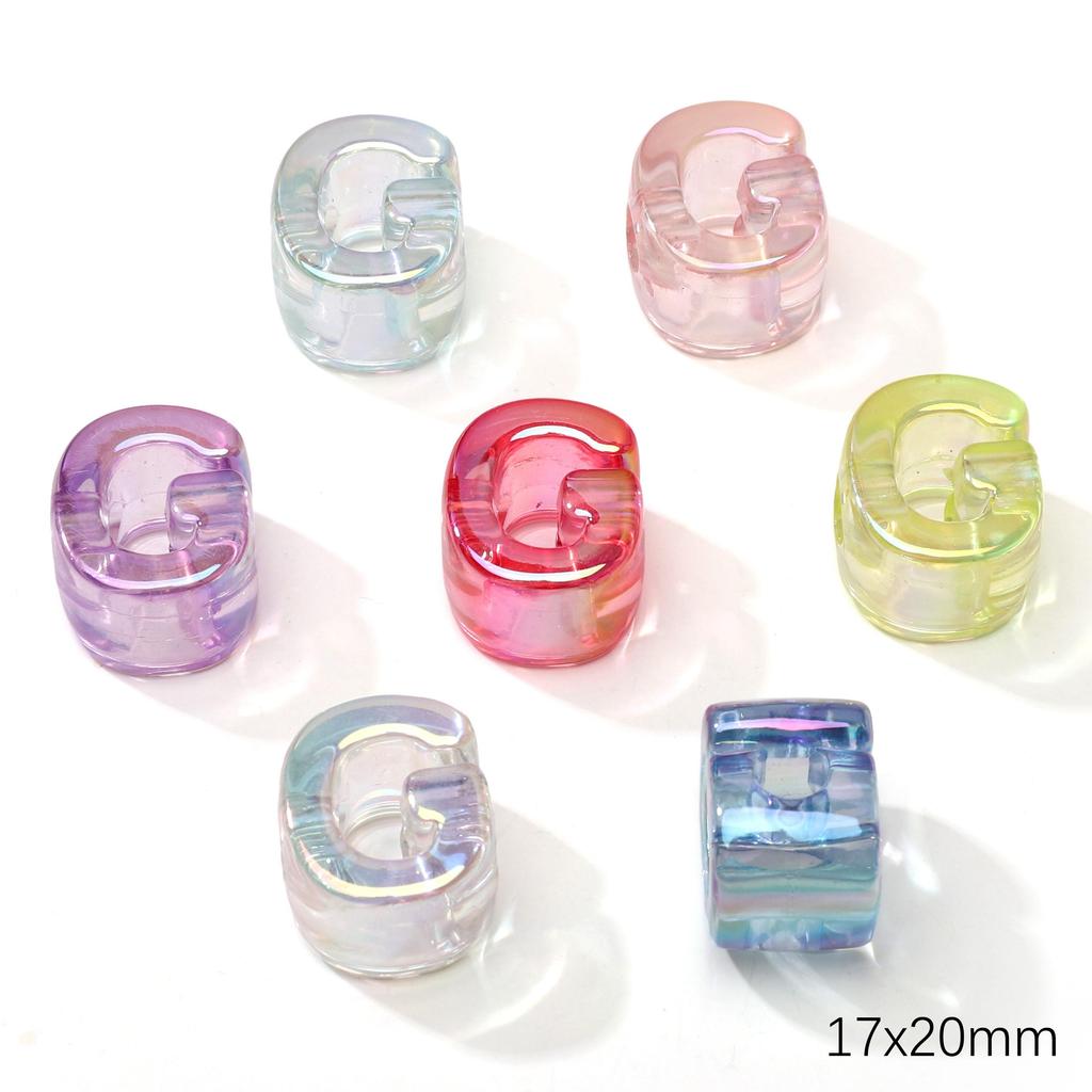 5 Stück Acrylperlen Regenbogen Sonnenschein Buchstabenperle für DIY Halskette Armband Ohrringe Schmuckherstellung Bastelzubehör