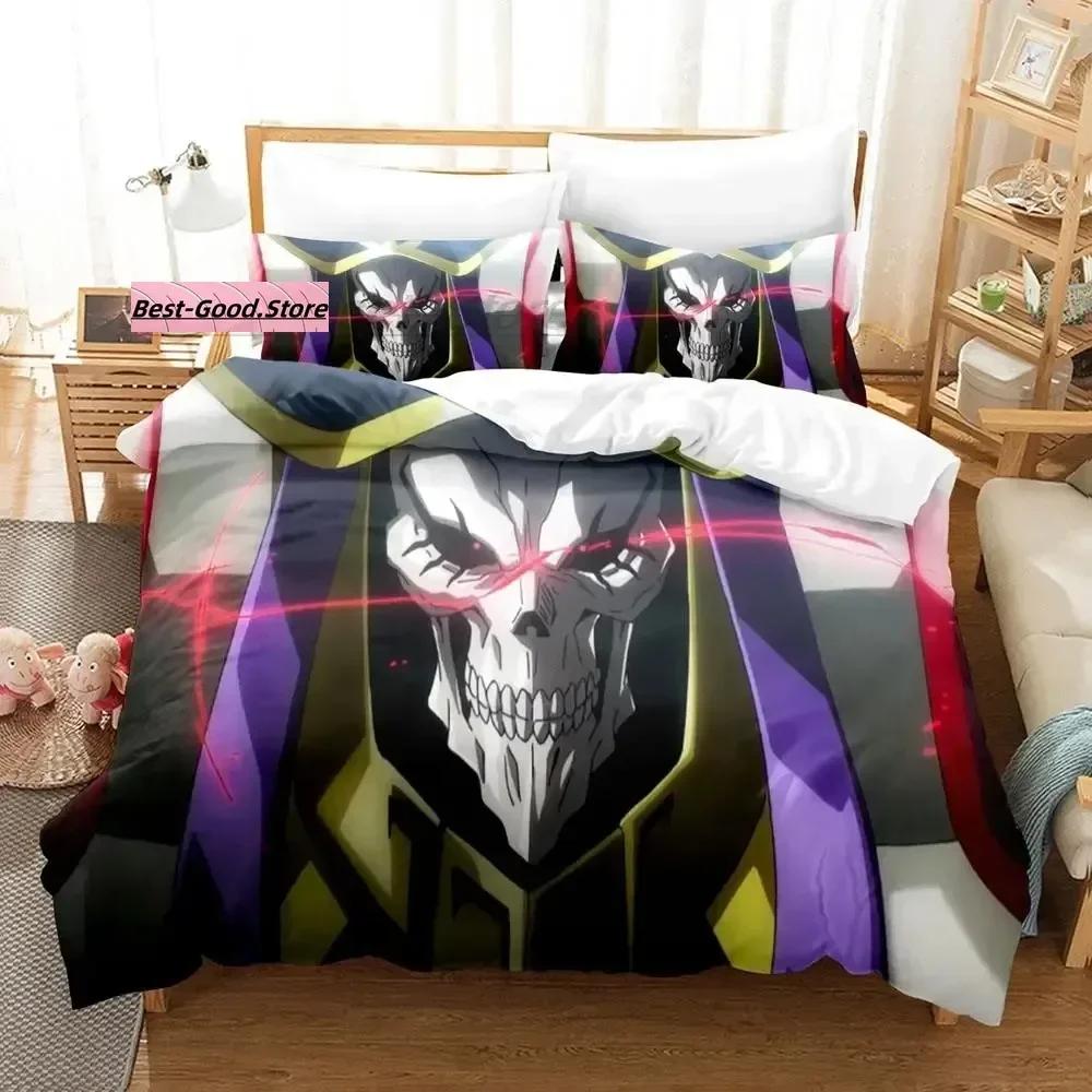 OVERLORD Bedding Set Single Twin Printed Bed Set With Pillowcase Bed Duvet Cover Soft Single Double Queen Super King Size