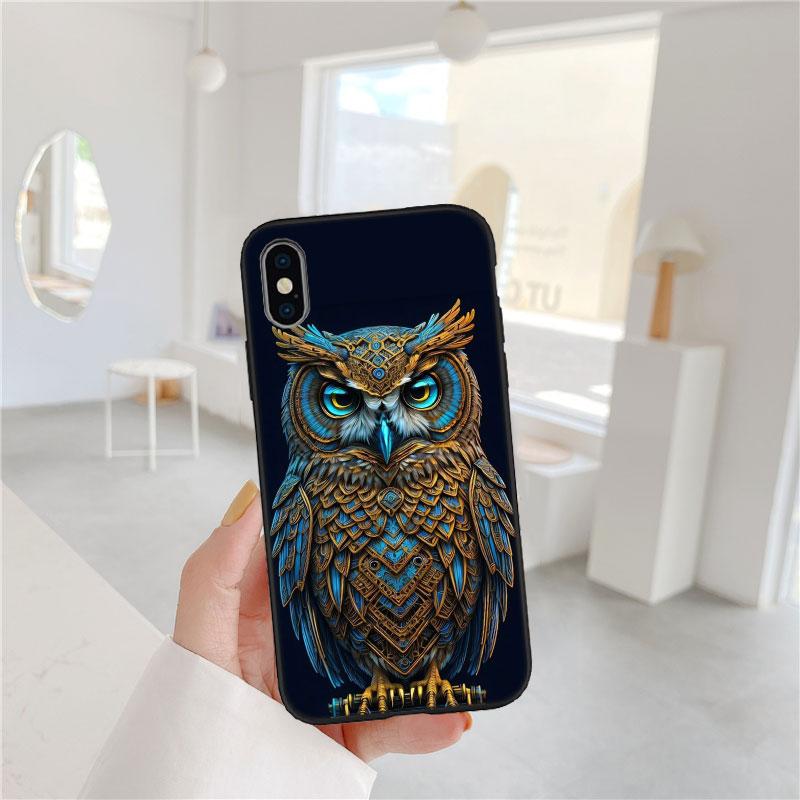 PP15 Cartoon Owl Soft Shell Phone Case for OPPO A3 Pro A72 A74 A76 A77 A77S A78 A79 A94 A95 A18 A40M A58
