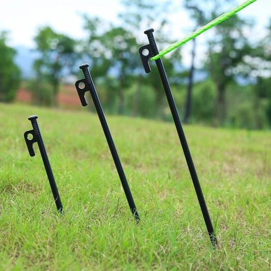 1/4/6Pcs 20/25/30/40CM Steel Tent Stake Heavy Duty Outdoor Hiking Camping Tent Tarp Canopy Windproof Ground Spike Nail Metal Tent Peg