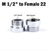 Edelstahl M22 auf 1/2" Gewindeanschluss Haushalt Badezimmer Duschschlauchanschluss Küchenarmatur Gelenke Wasserhahn Adapter