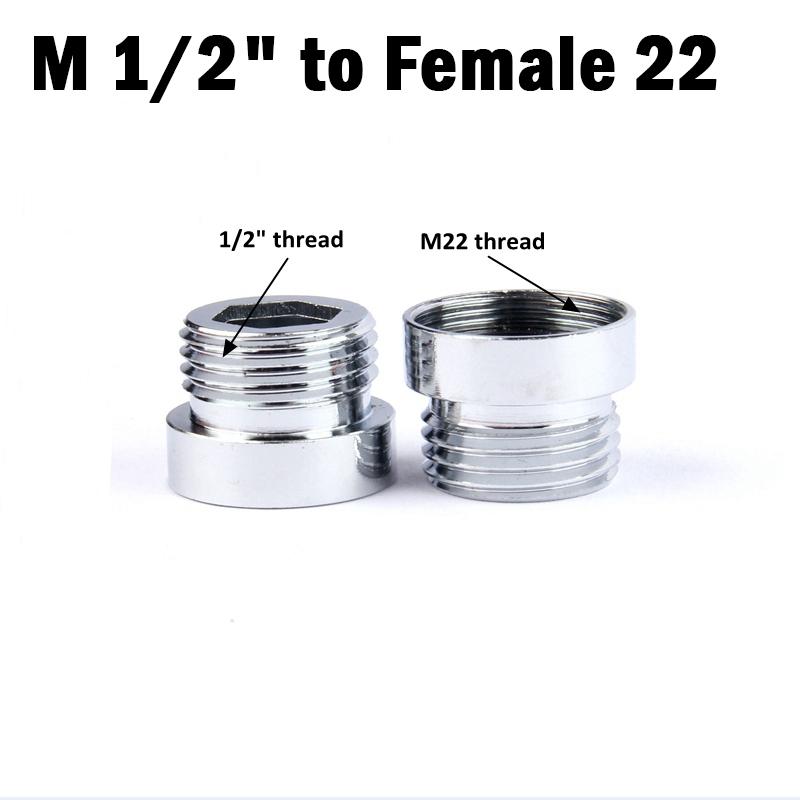 Edelstahl M22 auf 1/2" Gewindeanschluss Haushalt Badezimmer Duschschlauchanschluss Küchenarmatur Gelenke Wasserhahn Adapter