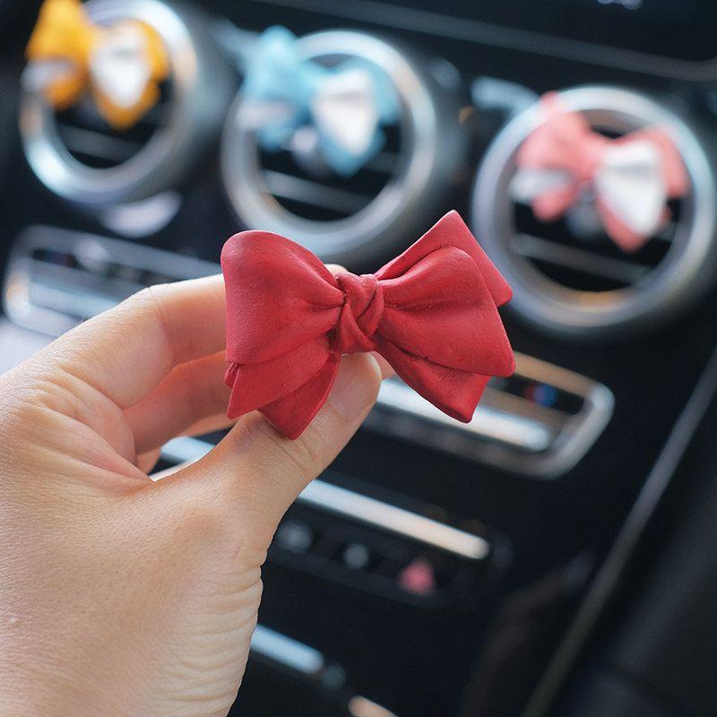 

Bowknot Car Perfume Air Vent Aromatherapy Ornament Diffuser Stone Goddess Style Car Interior Decoration Accessories Collection Red Bow Air Outlet Aromatherapy Floral tone