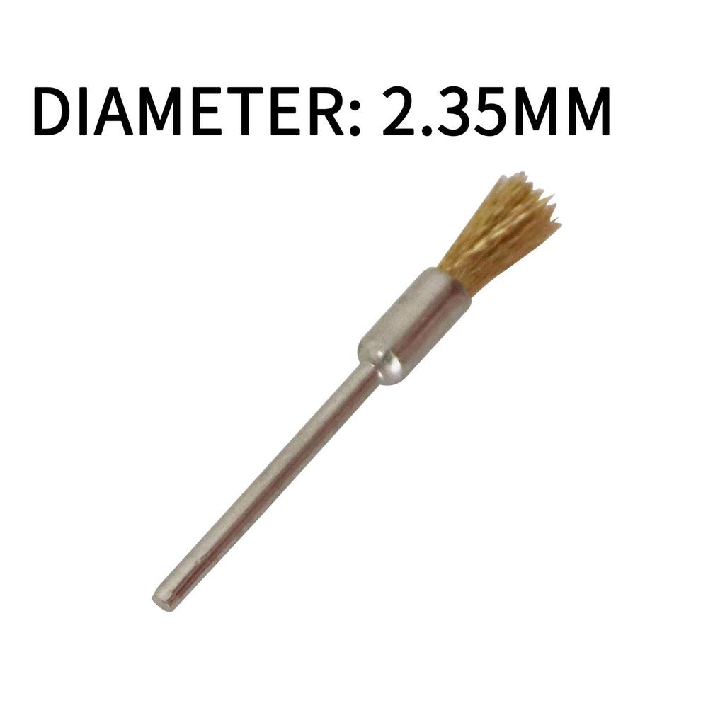 Draht-Radbürsten-Set, einschließlich Drahtbürsten-Set aus Messing und Stahl  (2,35/3 mm) Schaft für Zubehör, rotierende Werkzeuge, Polier- und Reinigungswerkzeuge