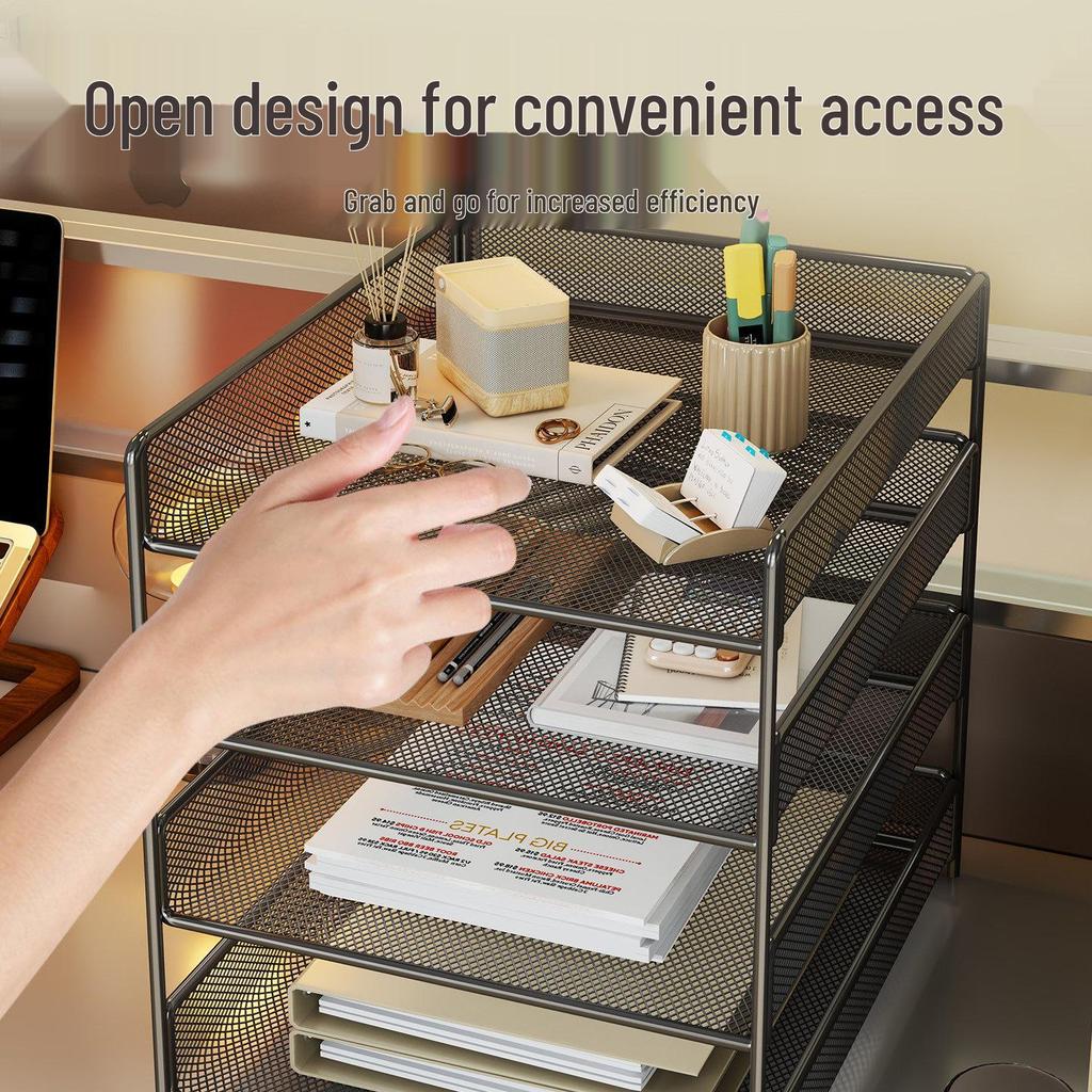 Multi-Functional Metal Document Rack - Large Capacity Office Storage Organizer