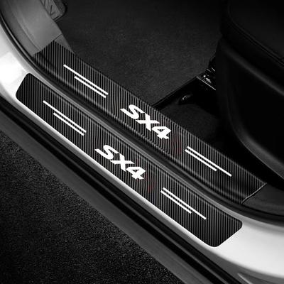 Autocollant en fibre de carbone pour seuil de portière de voiture, bande anti-rayures, étanche, pour Suzuki SX4, accessoires de voiture