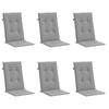 Garden Chair Cushions for High Back Chairs 6 Pcs Gray 120 X 50 X 3 Cm Fabric