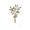 Golden Finish Leaf Shaped Wall Hooks Sturdy Alloy Stable Structure Alloy Wall Hooks Elegant Design Strong Bearing