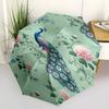1PC Peacock Flowers Umbrella-8-Rib Reinforced, Automatic Open, Lightweight & Durable, Fashion Accessory for Outdoor, Beach L0331