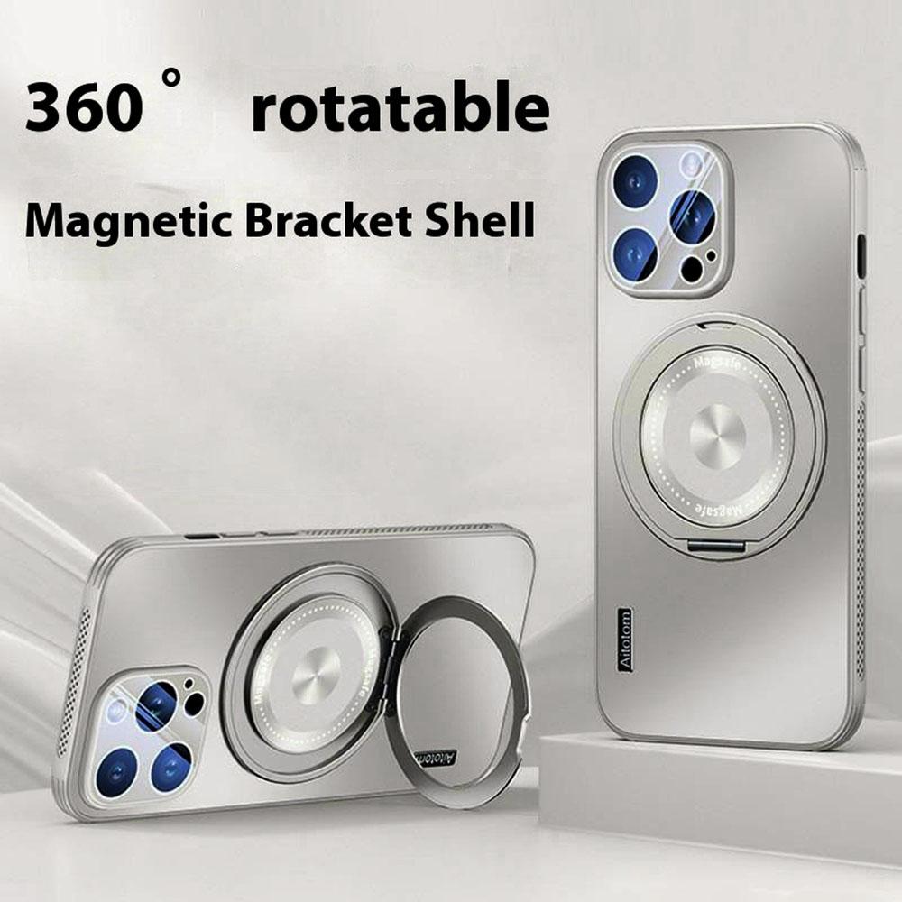 For iPhone 16 Pro Max Case Compatible with MagSafe Kickstand TPU+PC Heat Dissipation Phone Cover