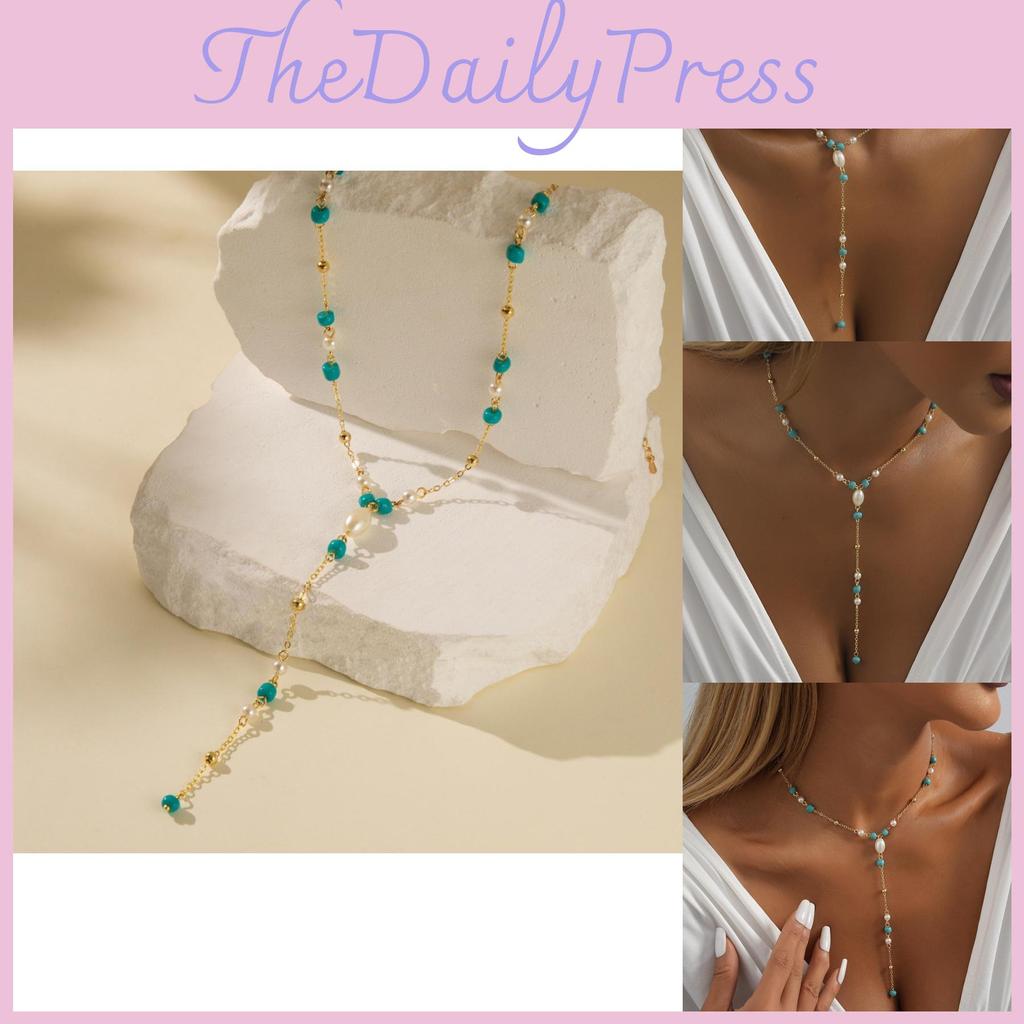 Elegant Retro Pearl Bead Pendant Necklace For Women Chic Street Style Jewelry