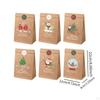 12 Pieces Christmas Gift Bags Candy Packing with Stickers Goody Wrapping Pouch