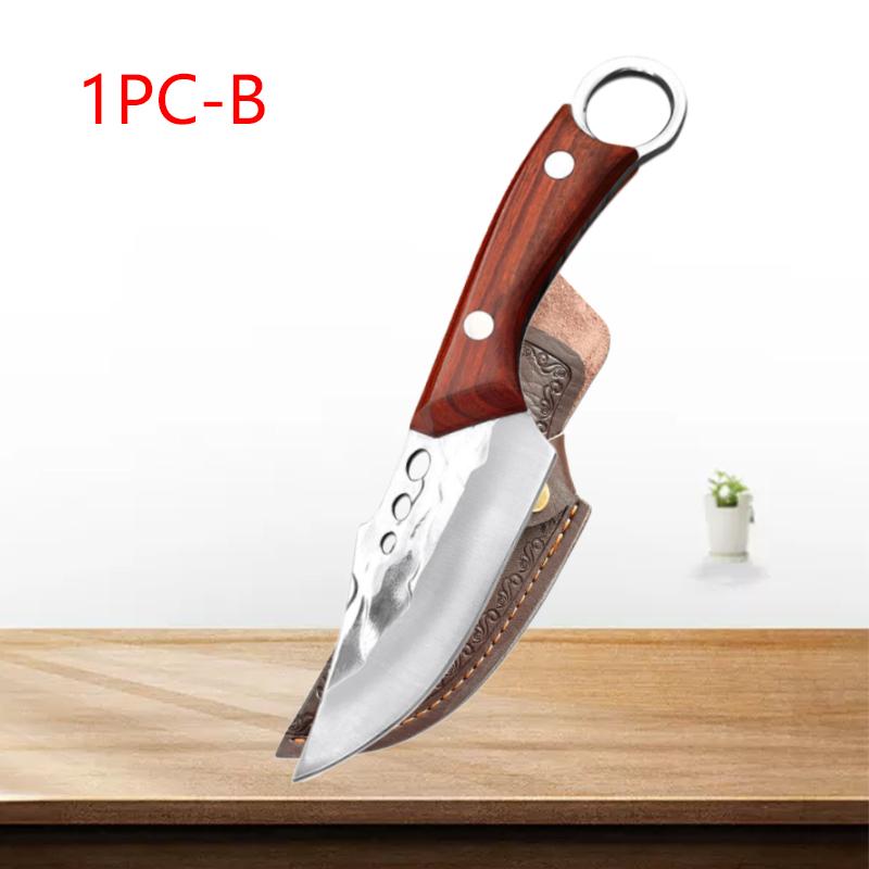 Handmade Forged Chef Butcher Cleaver Stainless Steel Multi-Purpose Professional Kitchen Knives for Fruit BBQ Cooking