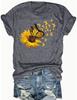 Fashion Women Beautiful Sunflower Butterfly Print T Shirt Funny Casual O-neck Short Sleeves T-shirt Summer Female Tee Shirt
