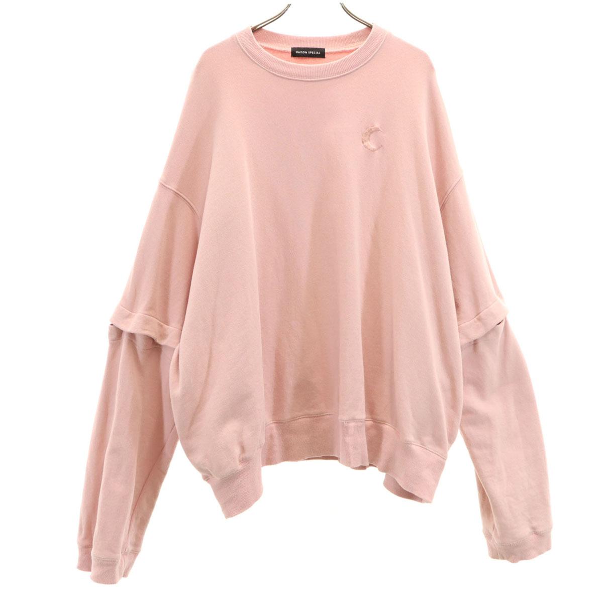 

MAISON SPECIAL Long sleeve Oversized sweatshirt trainer FREE pink 2WAY Women Used
