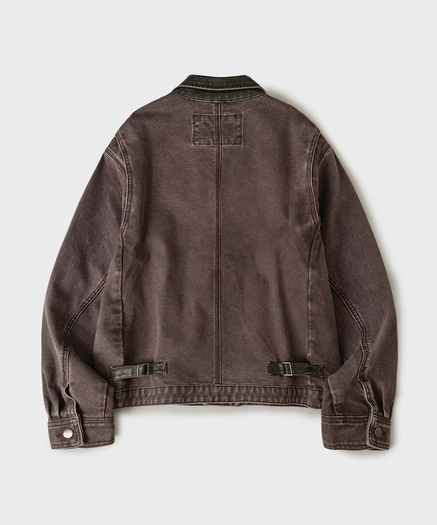 Hooves Bleached Canvas Work Jacket [Washed Brown]