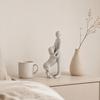 Modern Abstract Man and Dog Statue Desktop Decoration, Resin Pet Lover Gift for Home Office Shelf, Minimalist Human & Puppy Sculpture Figurine for