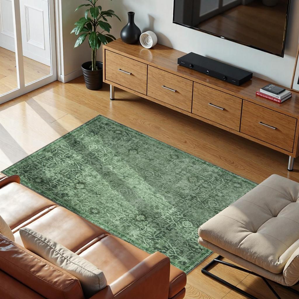 HAOCOO Washable Rug, 1 Tatami Mat, 90x150cm, Hot Carpet Compatible, Fluffy Persian-Style Rug, Suitable for All Seasons, Non-Slip, Dust Mite Resistant,