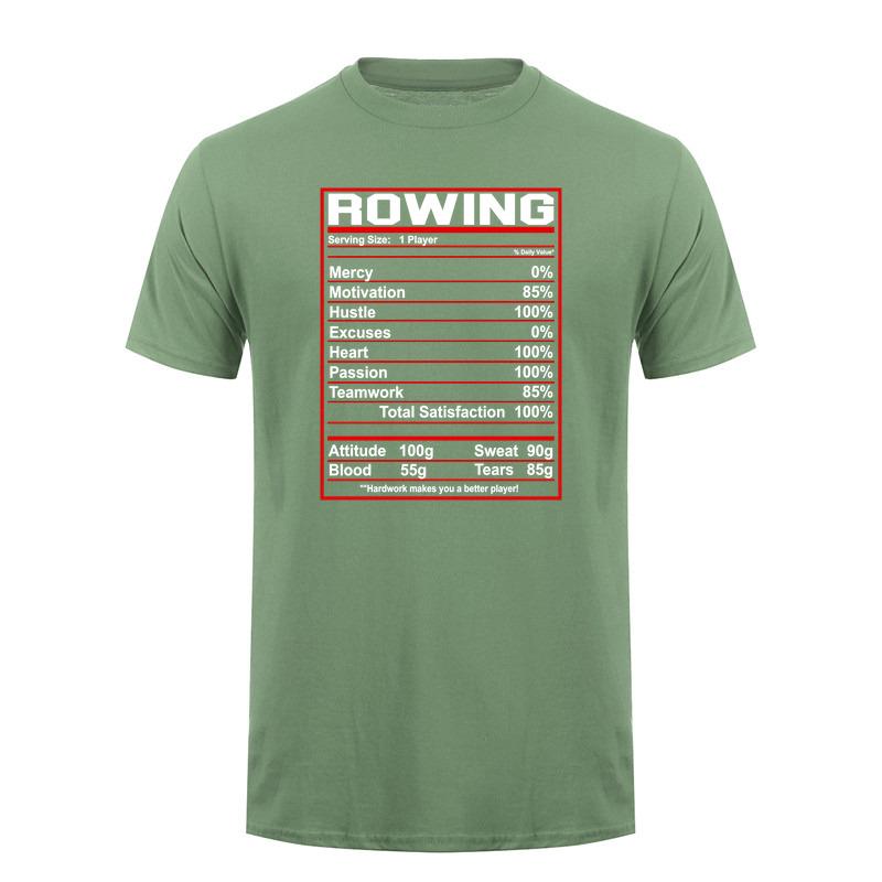 Rowing Nutrition Facts Funny Rower Crew Team Tshirt Sports Athlete Unisex T Shirts Da582