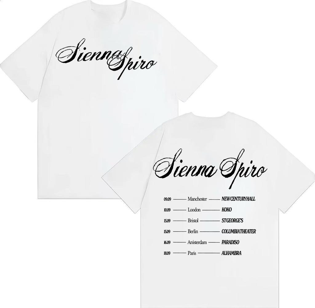 2026 Singer Double Sided Letters Print High Quality Fashion Short Comfortable and Loose Unisexs and WOMENs Tshirts