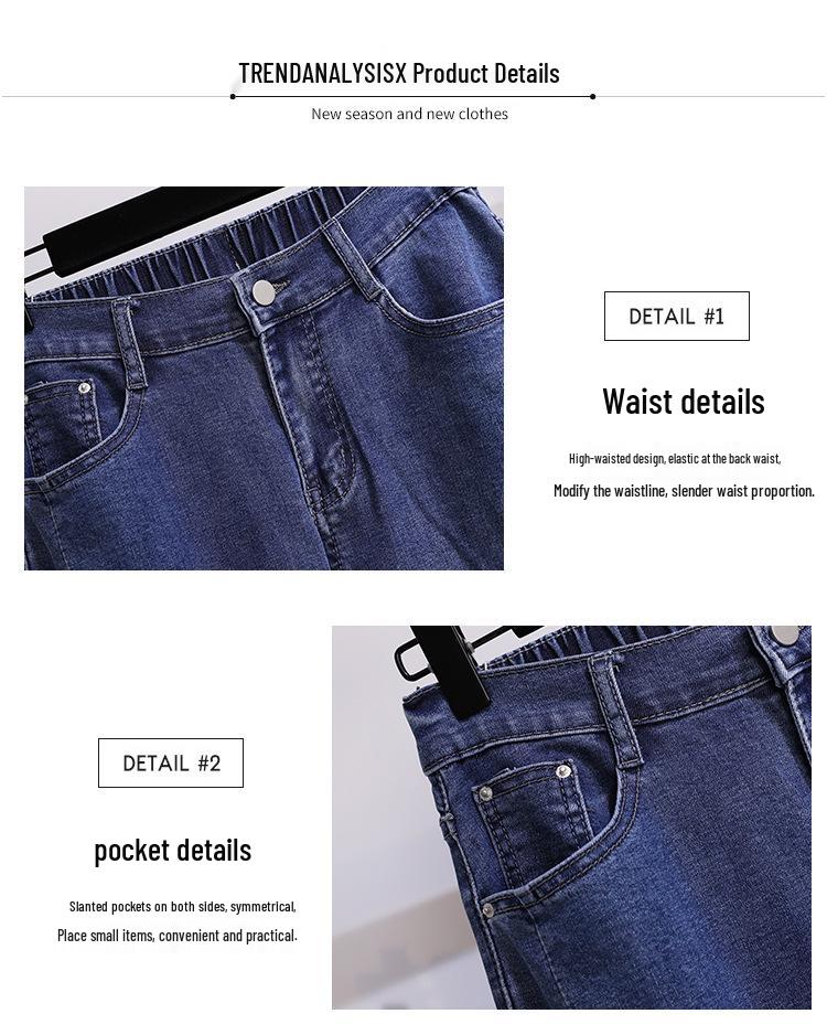 Plus Size High Waist Denim Slimming Dad Pants - Casual and Loose Fit for Women