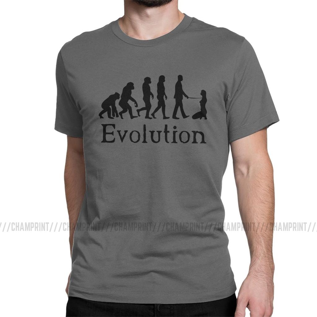 Mens BDSM Dominant Evolution T Shirt Submissive Slave Play Sexy Sub Pure Cotton Clothes Casual Round Neck Tees Printing TShirt