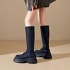 New big tube circumference boots women's thick-soled high tube fat mm thin boots stacking boots small man heightening boots