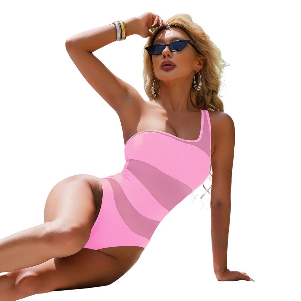 European and American One-piece Swimwear Covers The Meat and Looks Thin Bikini High-waisted Tight Swimsuit