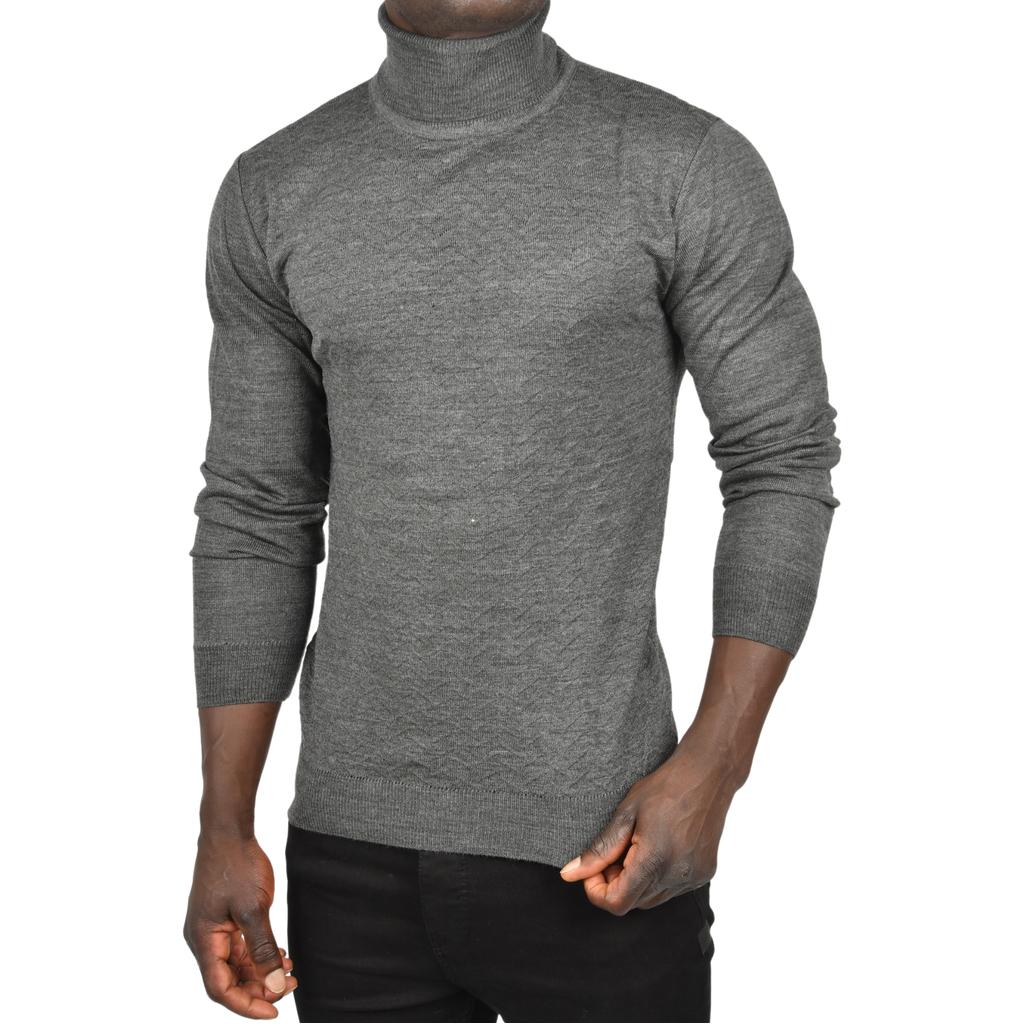 DeepSEA Zigzag Desenli Tam Balıkçı Yaka Dar Kesim Boğazlı Triko Kazak 2505497