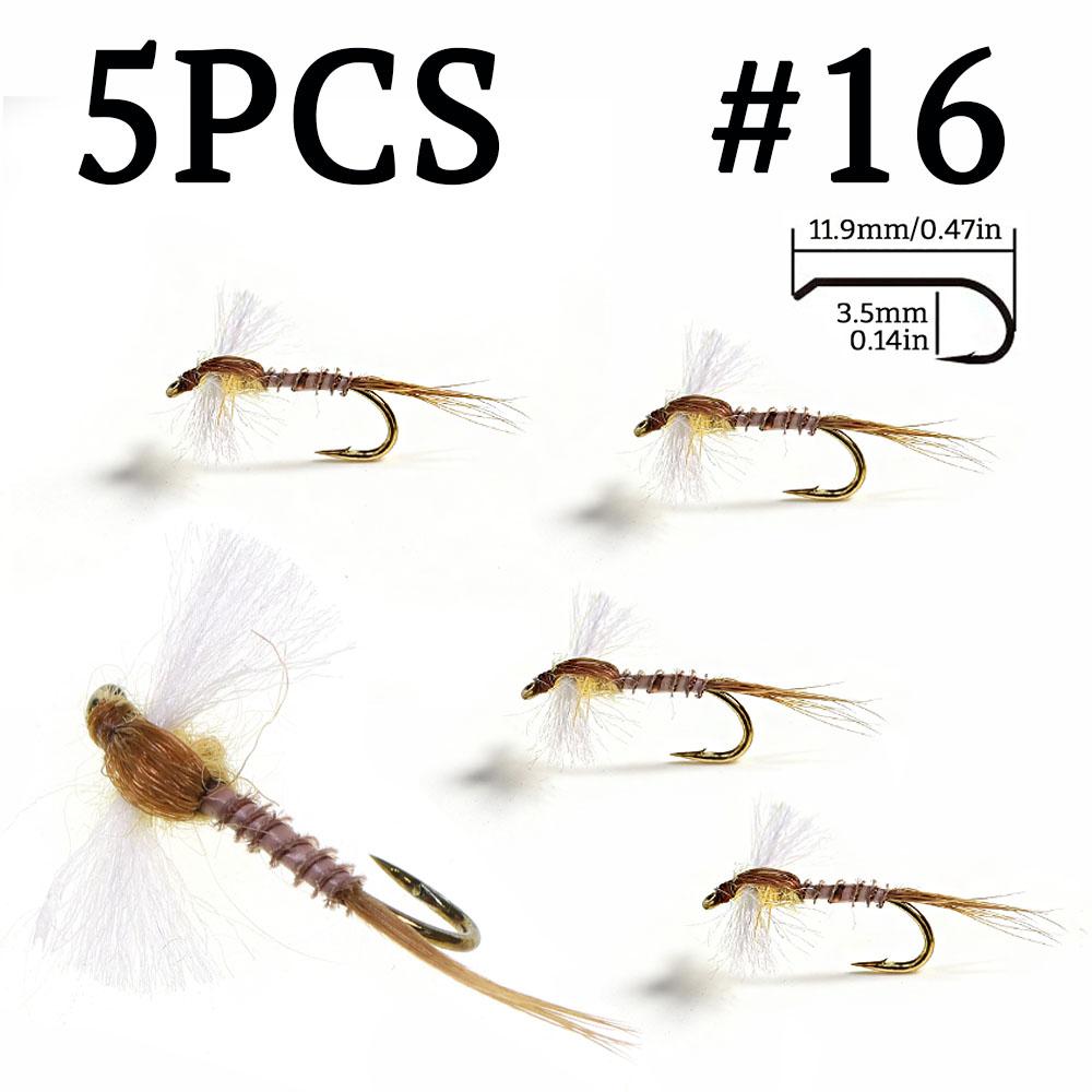 #14 #16 Jepice Spinner Suchá muška s křídlem Para Post & srstí jelena, Ostrý háček Umělá nástraha hmyz pro rybolov pstruhů, lipanů, okounů