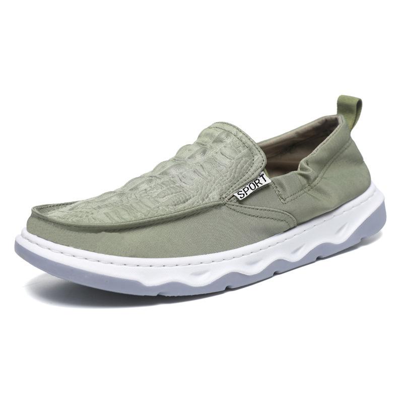 

Старинные пекинские туфли из ткани, мужские туфли для вождения, прохладные и удобные туфли из ткани Ice Silk с низким верхом и мягкой подошвой. 44 зелёный