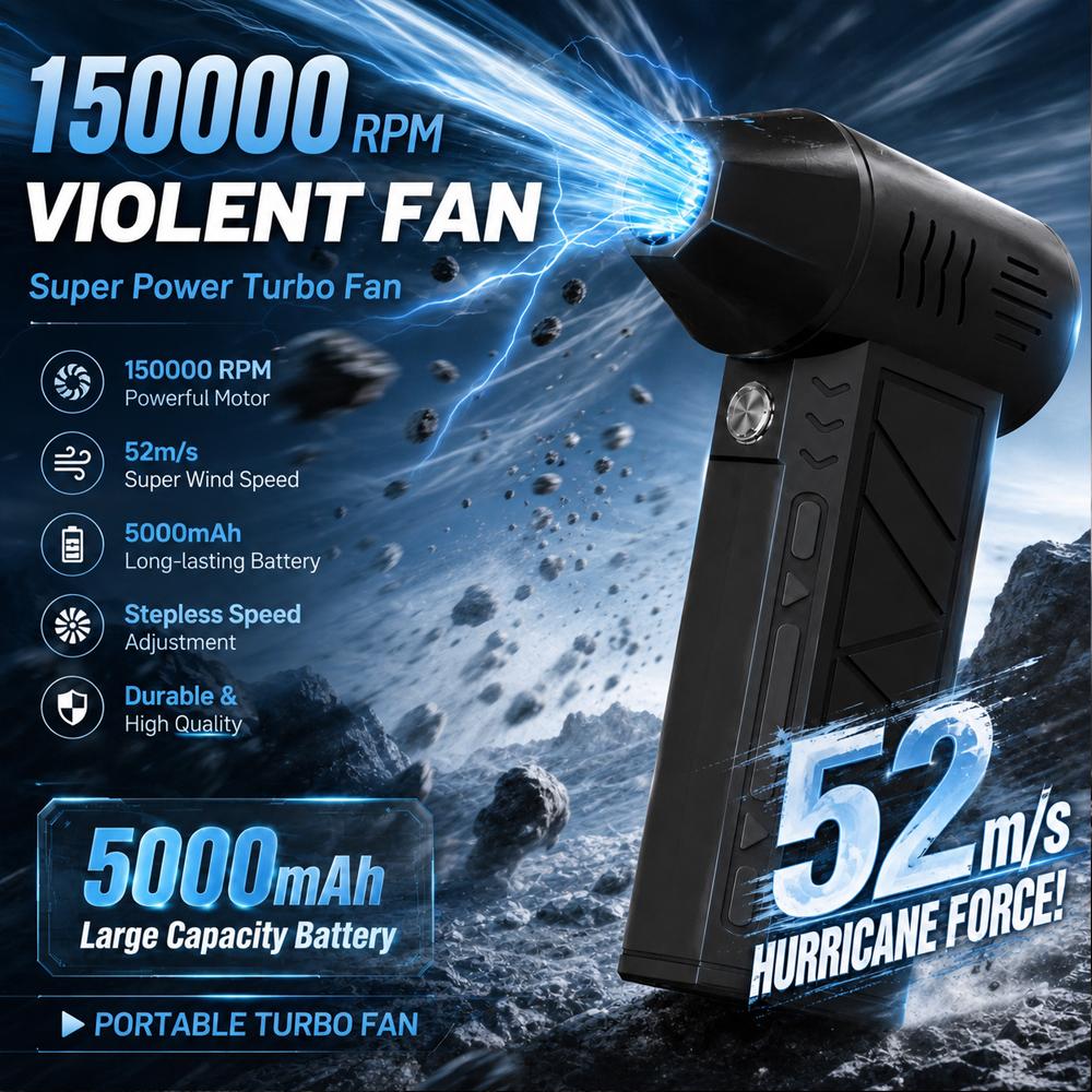X6 Turbo Jet Blower 150000RPM Powerful Air Blower Brushless Motor Turbo Fan Jet Fan Cleaning Air Duster Blower Air Puissant Tool Mass Air Flow 3