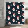 Christmas Santa Claus Pattern Shower Curtain Waterproof Fabric Decorative Home Bathroom Decoration Black 3D Printed Size:180cm*1
