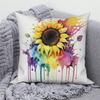 Sunflower Decorative Pillow Cover Cushion  Throw   for Sofa Car Living Room Decoration