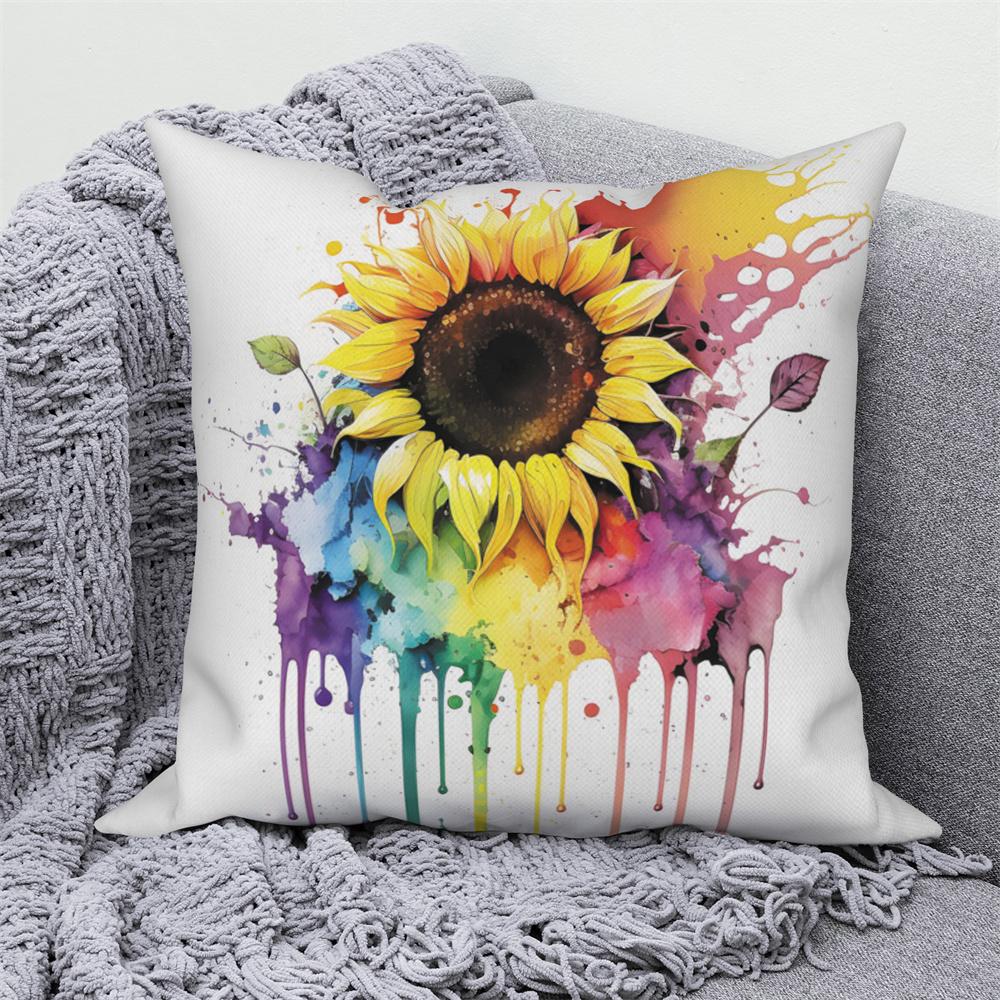 Sunflower Decorative Pillow Cover Cushion  Throw   for Sofa Car Living Room Decoration