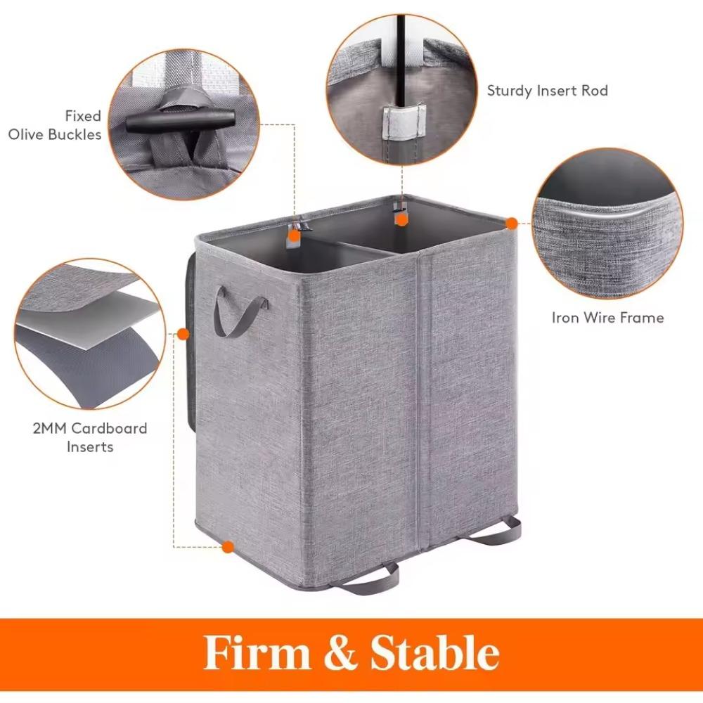 Double Layered Laundry Basket Household Large Capacity Detachable Laundry Bag Waterproof Dirt Proof Blanket Clothing Organizer