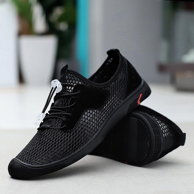 Хит продаж Летние дышащие сетчатые уличные походные туфли Износостойкая подошва Мужская — фото 7