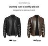 Men's Stand Collar Motorcycle Leather Jacket - Spring/Autumn, Casual & Stylish for Teens and Adults.