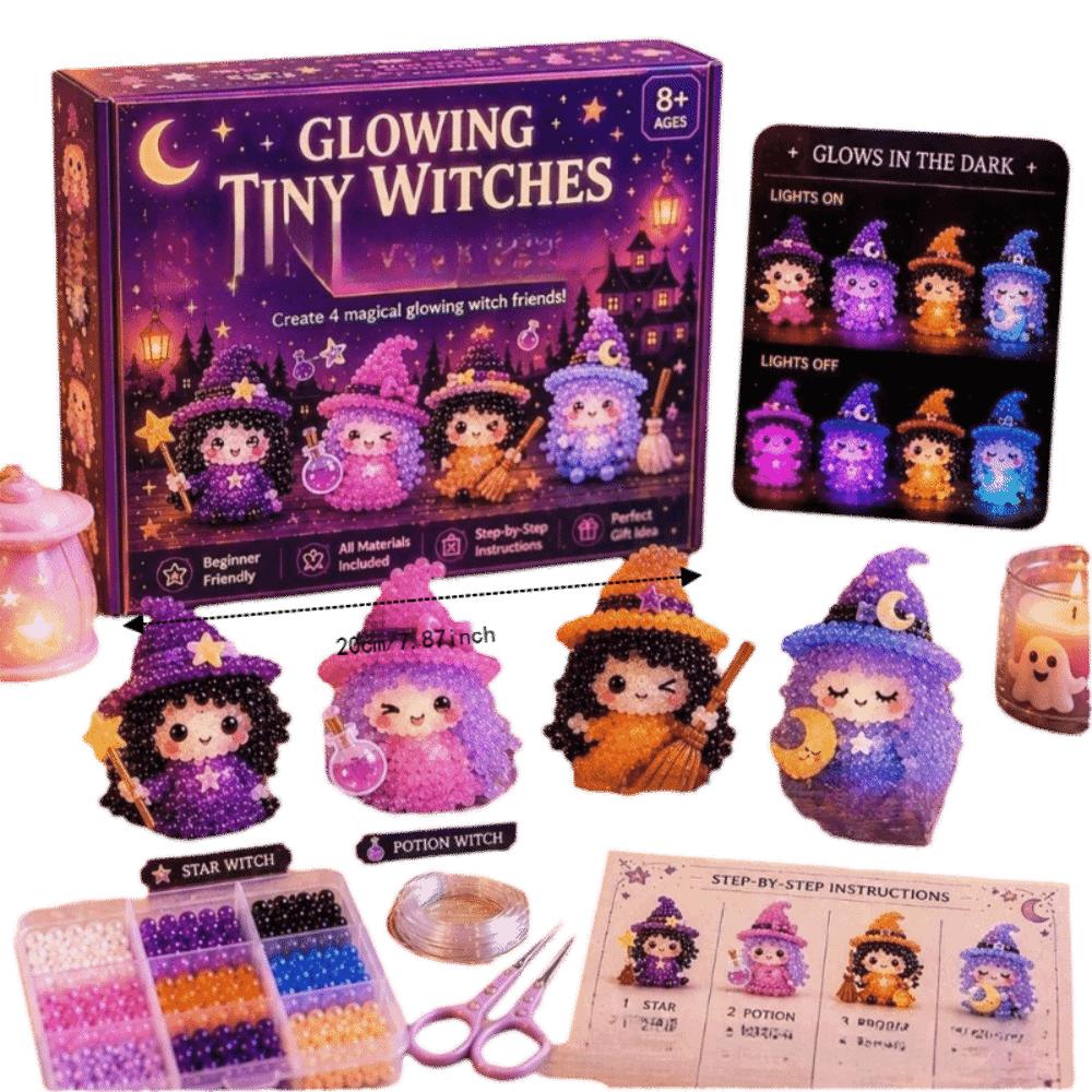 Tiny Glowing Fantasy Spirits DIY Bead Kit Handmade 3D Bead Pet Keychain Making Kit  For Beginners