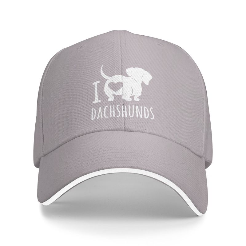 Custom I Love Dachshunds Baseball Cap Hip Hop Women Unisex's Adjustable Badger Sausage Wiener Dog Dad Hat Summer