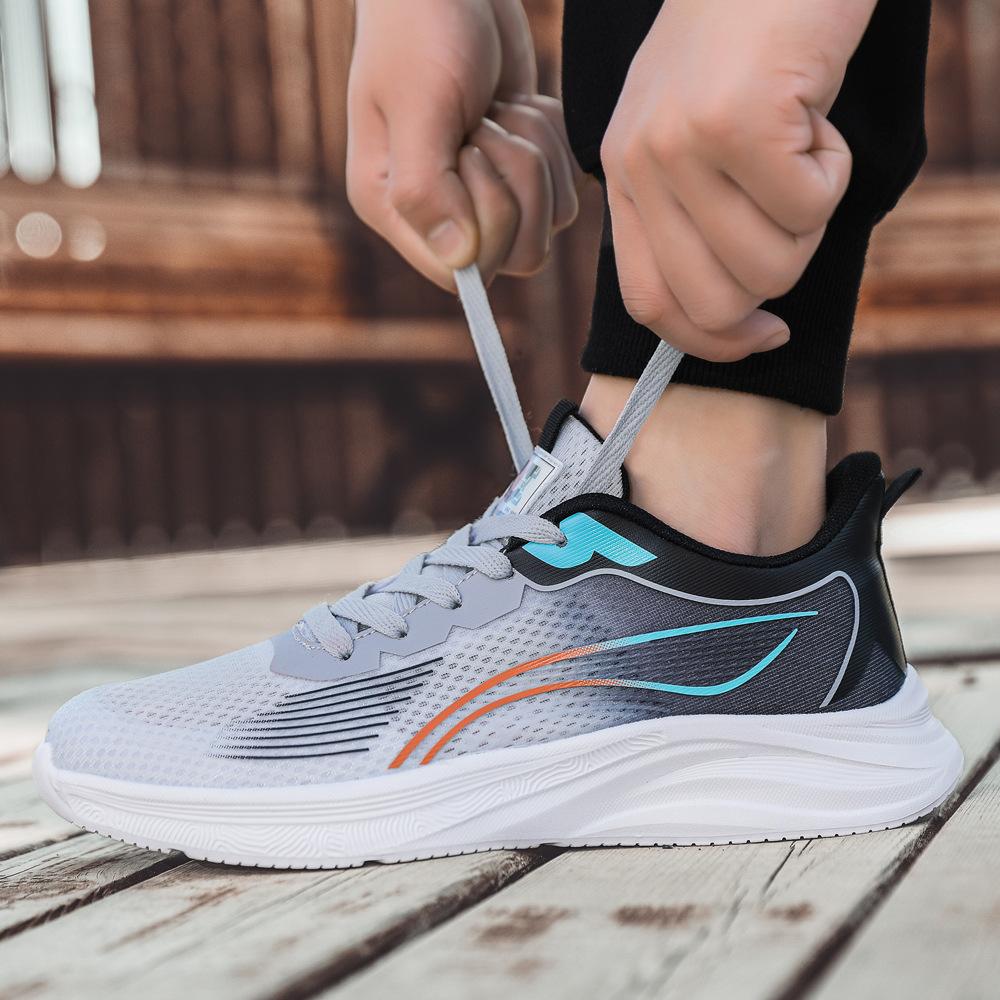 Men's Shoes Daily Running Sports Shoes Breathable Lace-up Mesh Shoes Lightweight Versatile Casual Shoes Student