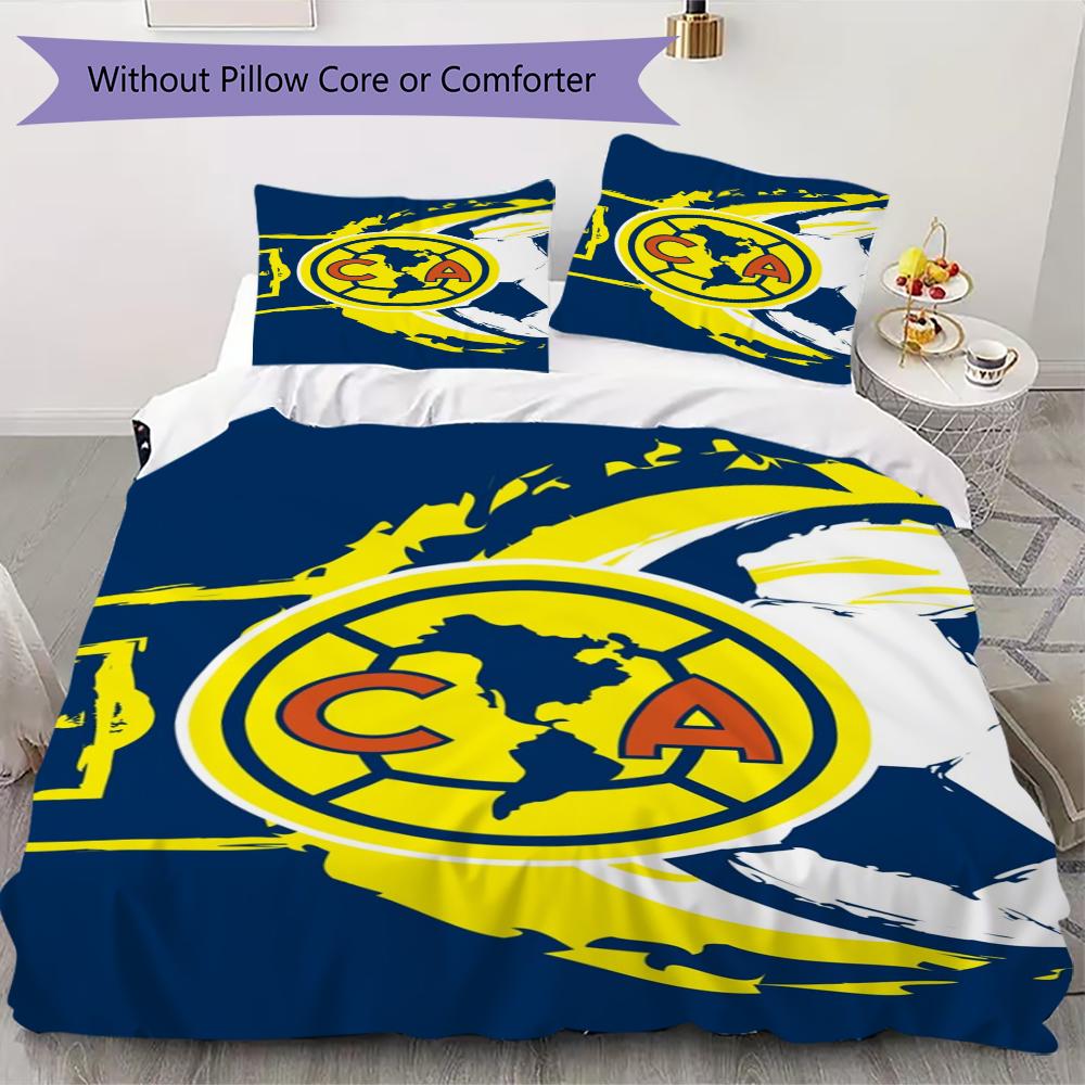 American Soccer Clubs Pattern Bedding uilt Set uilt Cover Pillowcase Home Decoration Birthday Gift (1 * duvet cover + 2 * pillowcase without core)05