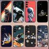 Universe Cool Astronaut Space Phone Case For Samsung S25,S24,S21,S22,S23,S30,Ultra,S20,Plus,Fe,Lite,Note,10,9,5G Black Cover