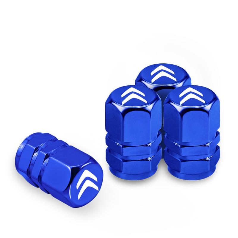 Car 3D Metal Logo Wheel Stem Air Valve Caps Tire Dust Covers For Citroen e-C3 e-C4 X C5X C3 C4 Cactus Picasso C-Crosser C6 C1