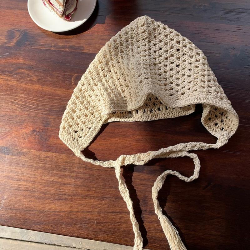Handmade Knitted Hat Unisex Fashion Hat Hollows out Headwrap Hat Trendy Travel Hat for Outdoor Activity