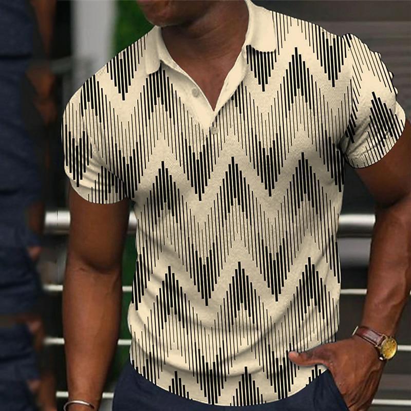 Men's POLO shirt, graphic print, short-sleeved POLO shirt