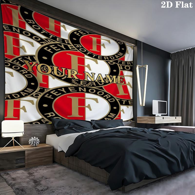 Feyenoord Individueller Name Wandteppich Ästhetischer Wandbehang Bedruckte Stoffdecke Dekorative Wandteppiche Für Schlafzimmer Wohnzimmer Heimdekoration