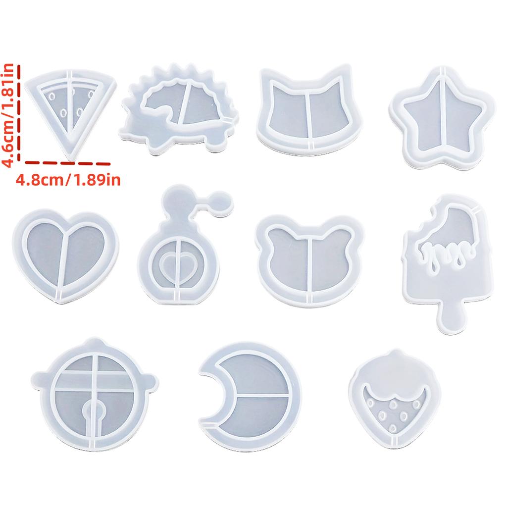 Silikonharzformen für Tier-Eiscreme-Spielkonsolen Epoxidharzformen für Schlüsselanhänger Harzschmuckformen für Harzguss von Schlüsselanhängern Quasten